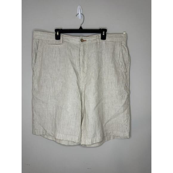 Tommy Bahama Other - Tommy Bahama Shorts Mens 40 Beige Linen Blend Casual Beach Vacation Resort